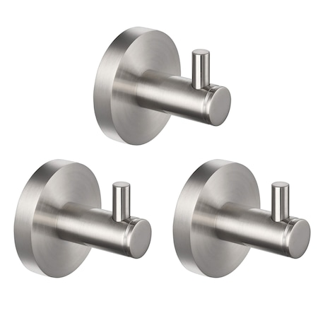 Kibi Circular Bathroom Towel & Robe Hook 3 Count KBA1401BN-3PC
